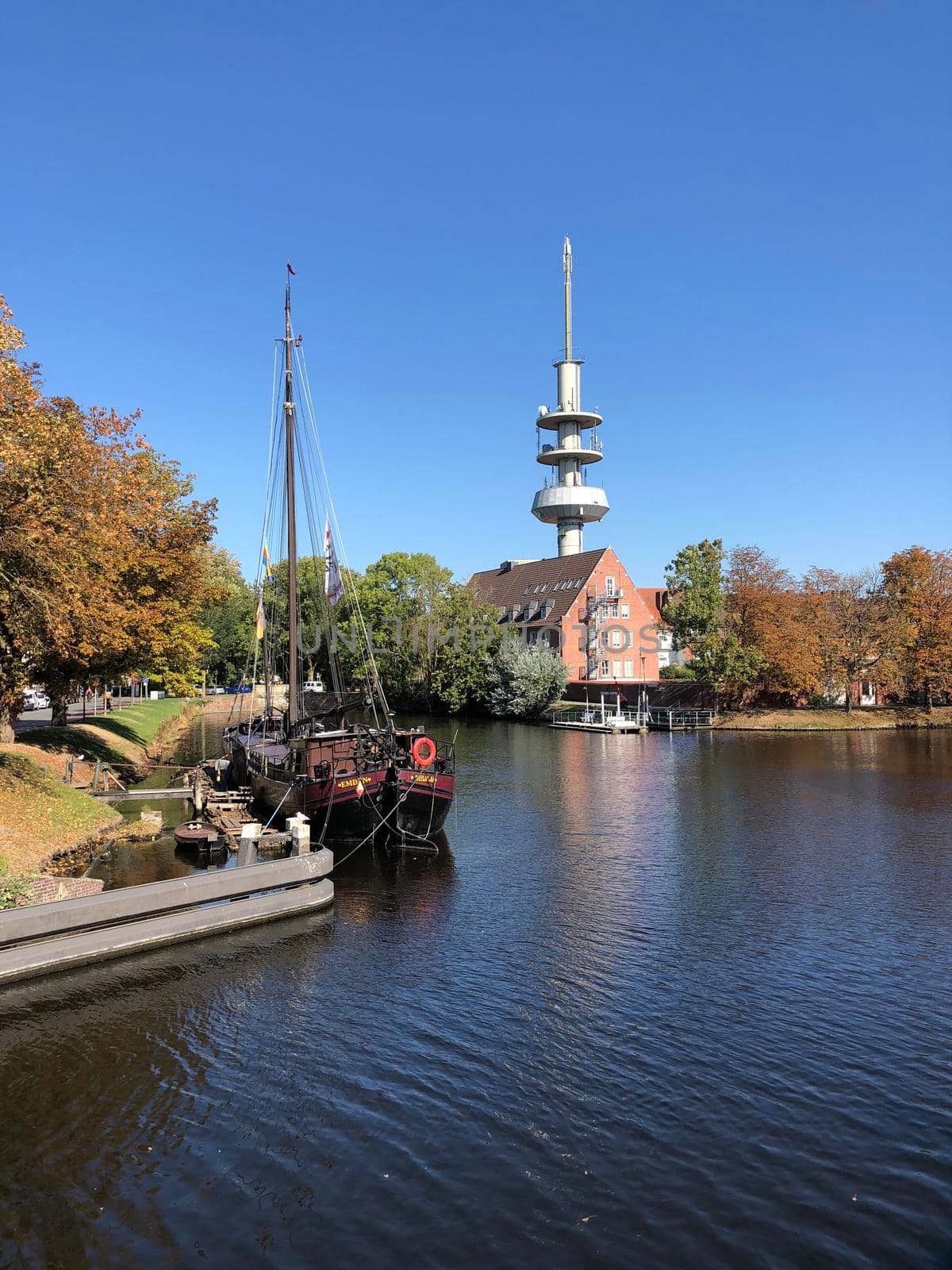 Canal around the old town of Emden Germany