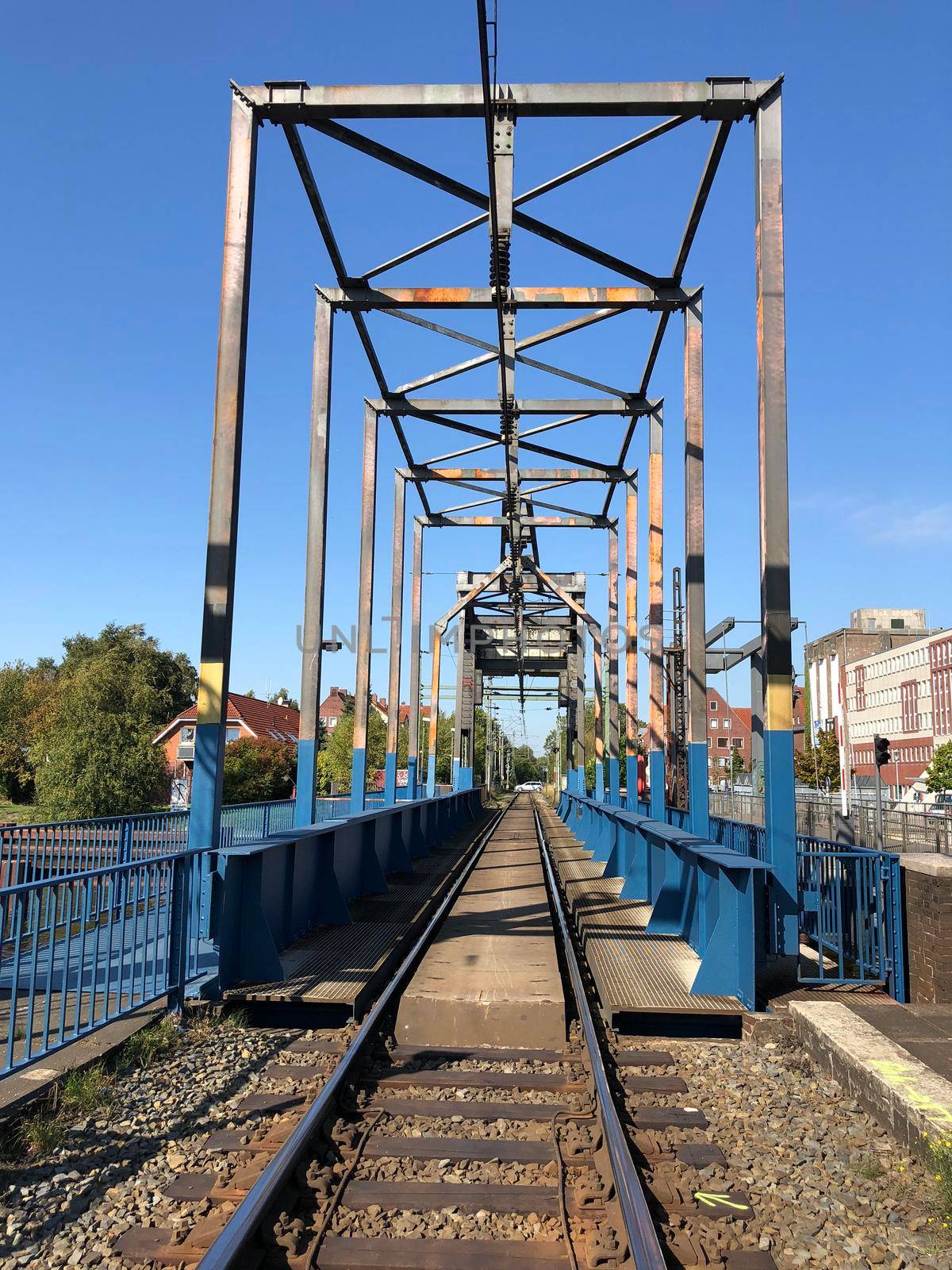 Train track bridge in Emden, Germany