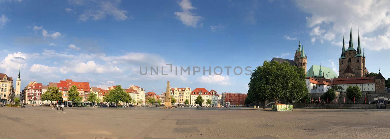 Panorama from the Domplatz Erfurt in Germany
