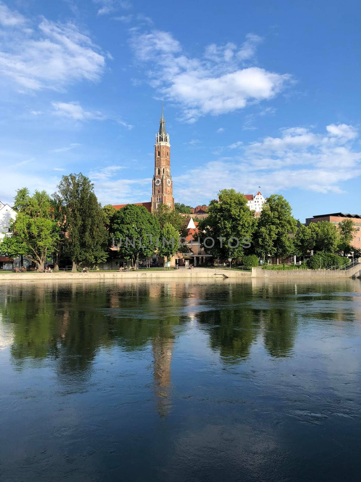 St. Martin's Church and the Trausnitz Castle in Landshut Germany