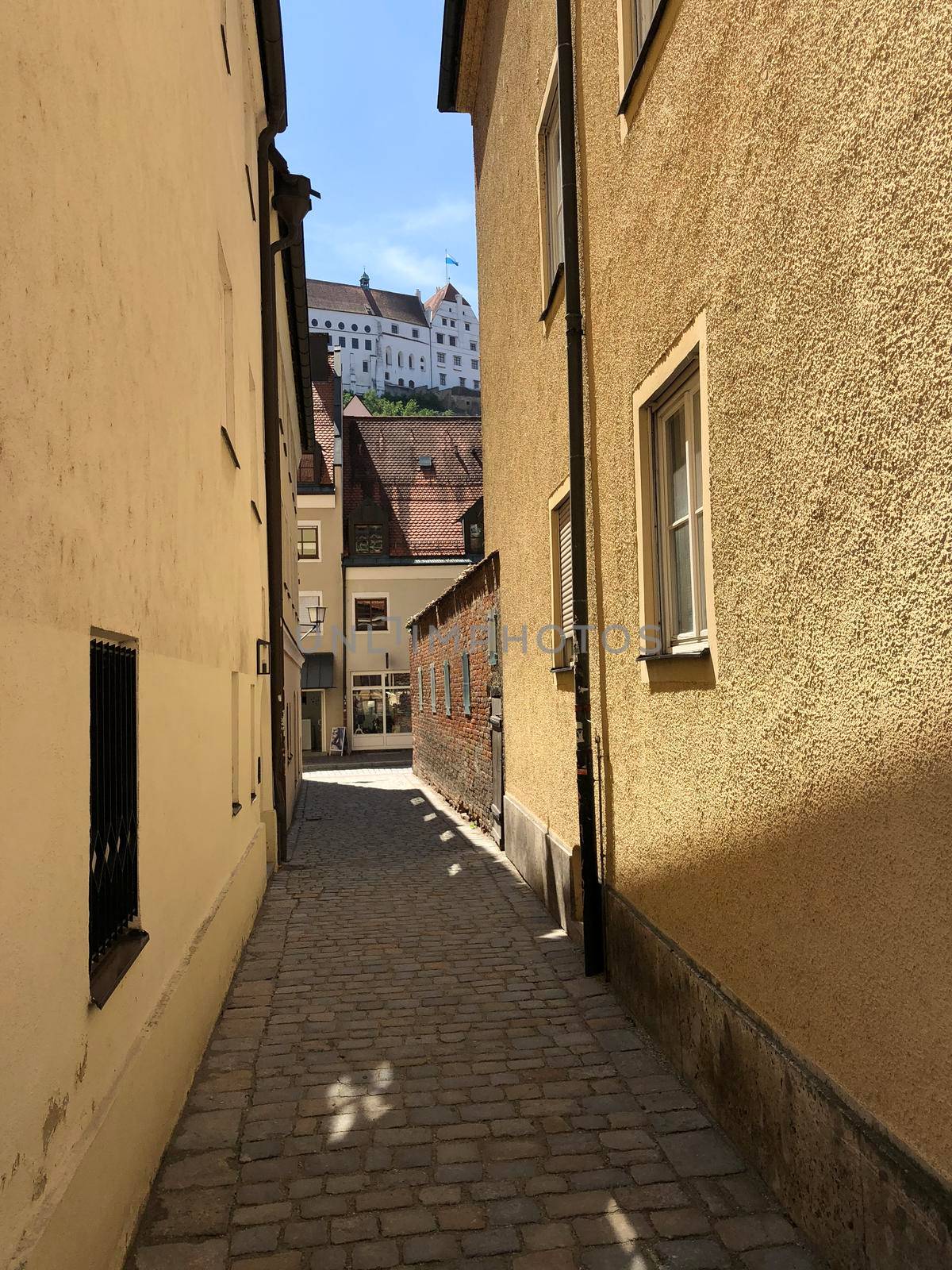 Alley in the old town of Landshut Germany