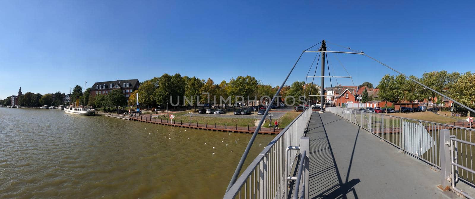 Nessebrucke bridge over the Leda river in Leer, Germany