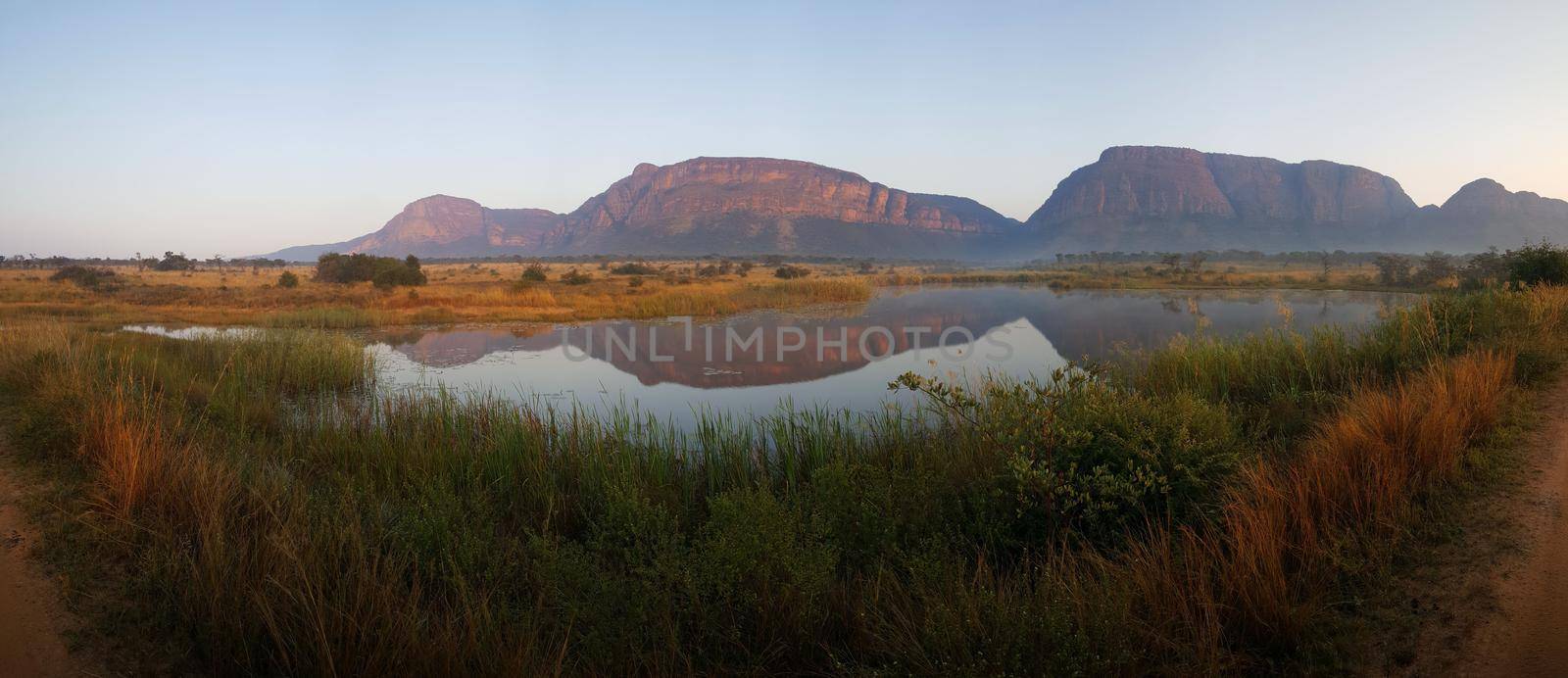 Mountain range panorama at Entabeni Nature Reserve in South Africa