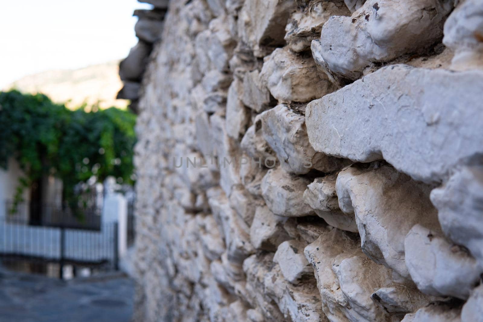 White stone wall, close-up view by xavier_photo