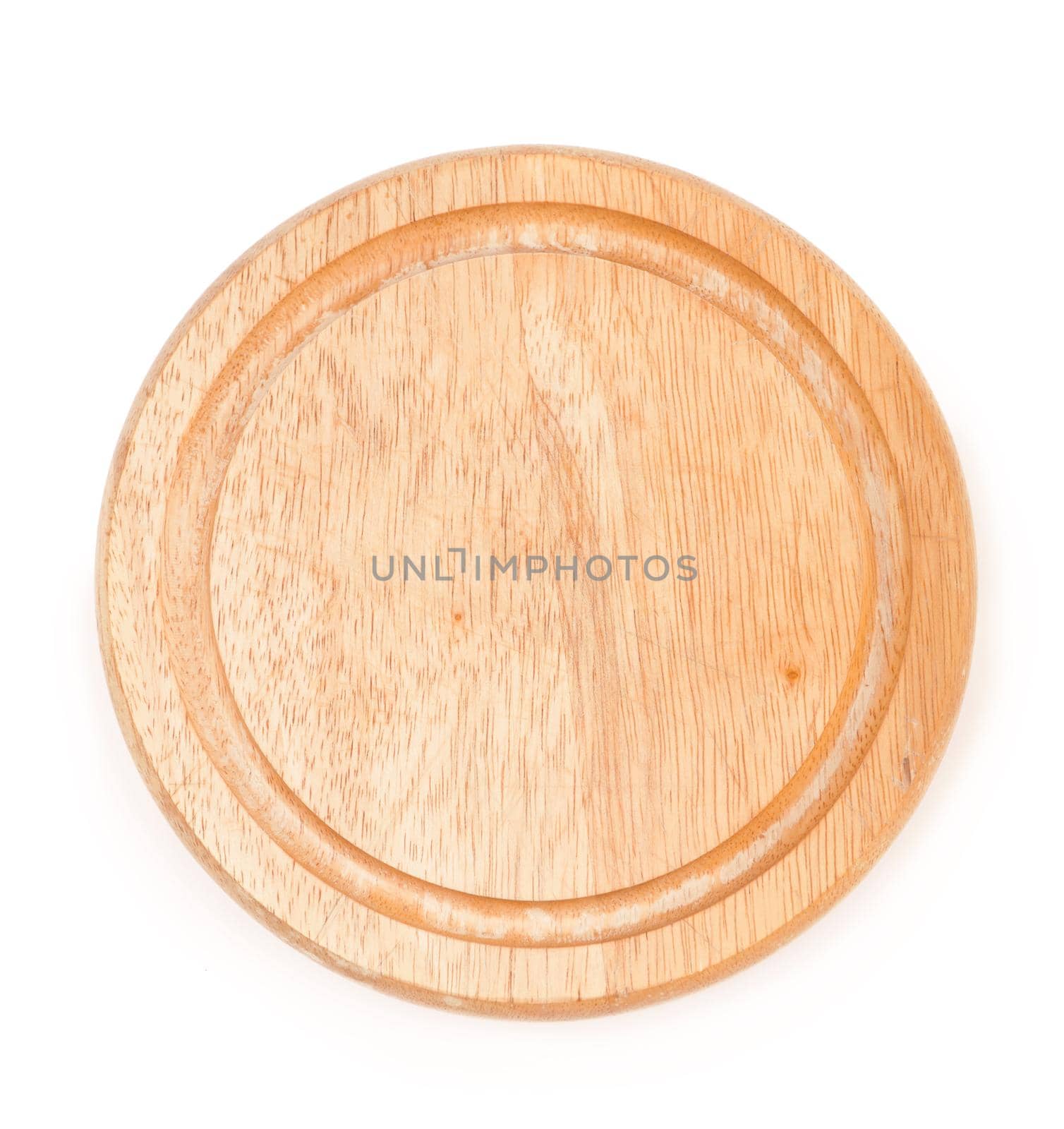 Wooden cheese board, isolated on white