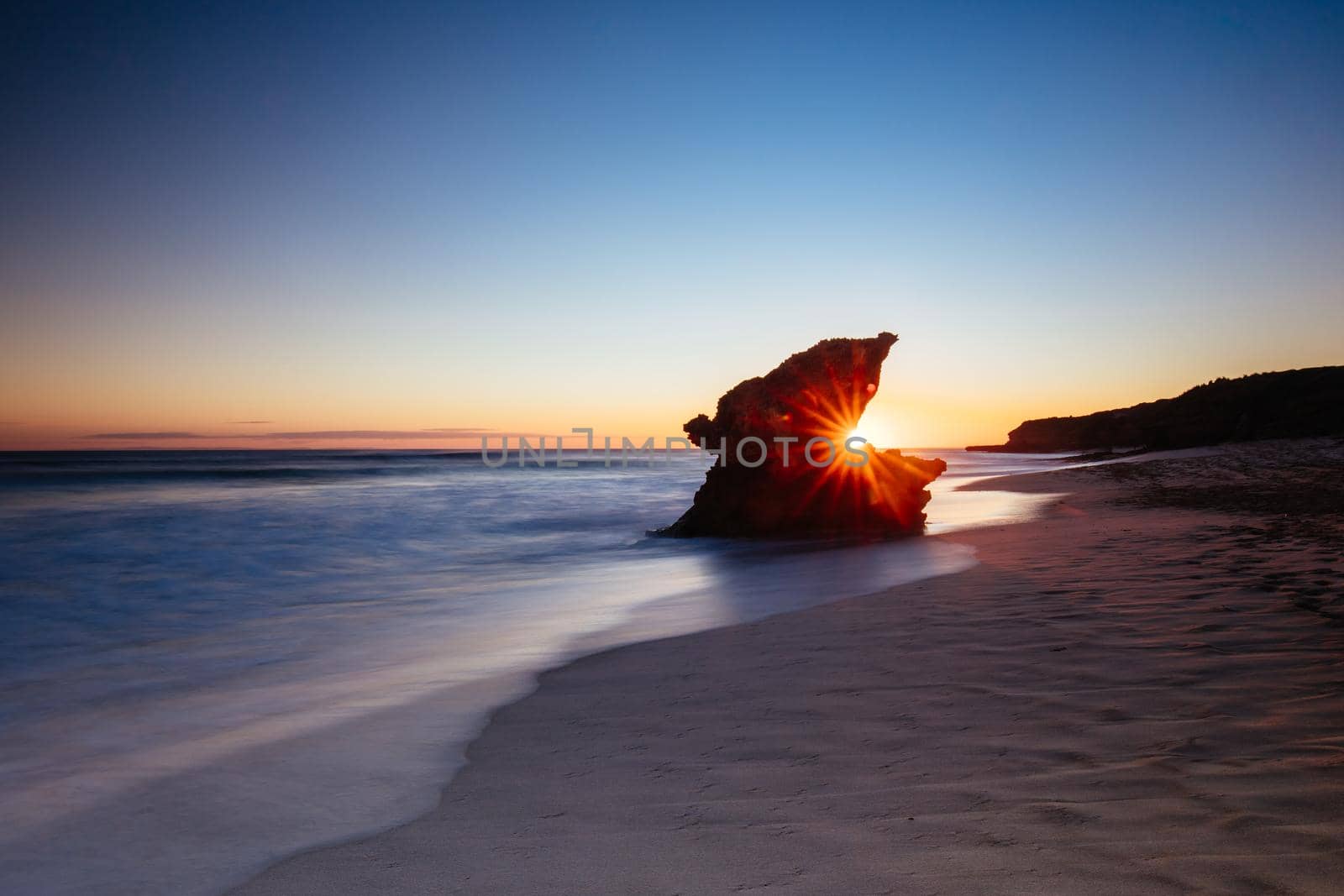 The idyllic Number Sixteen Beach at sunset in Rye, Victoria, Australia