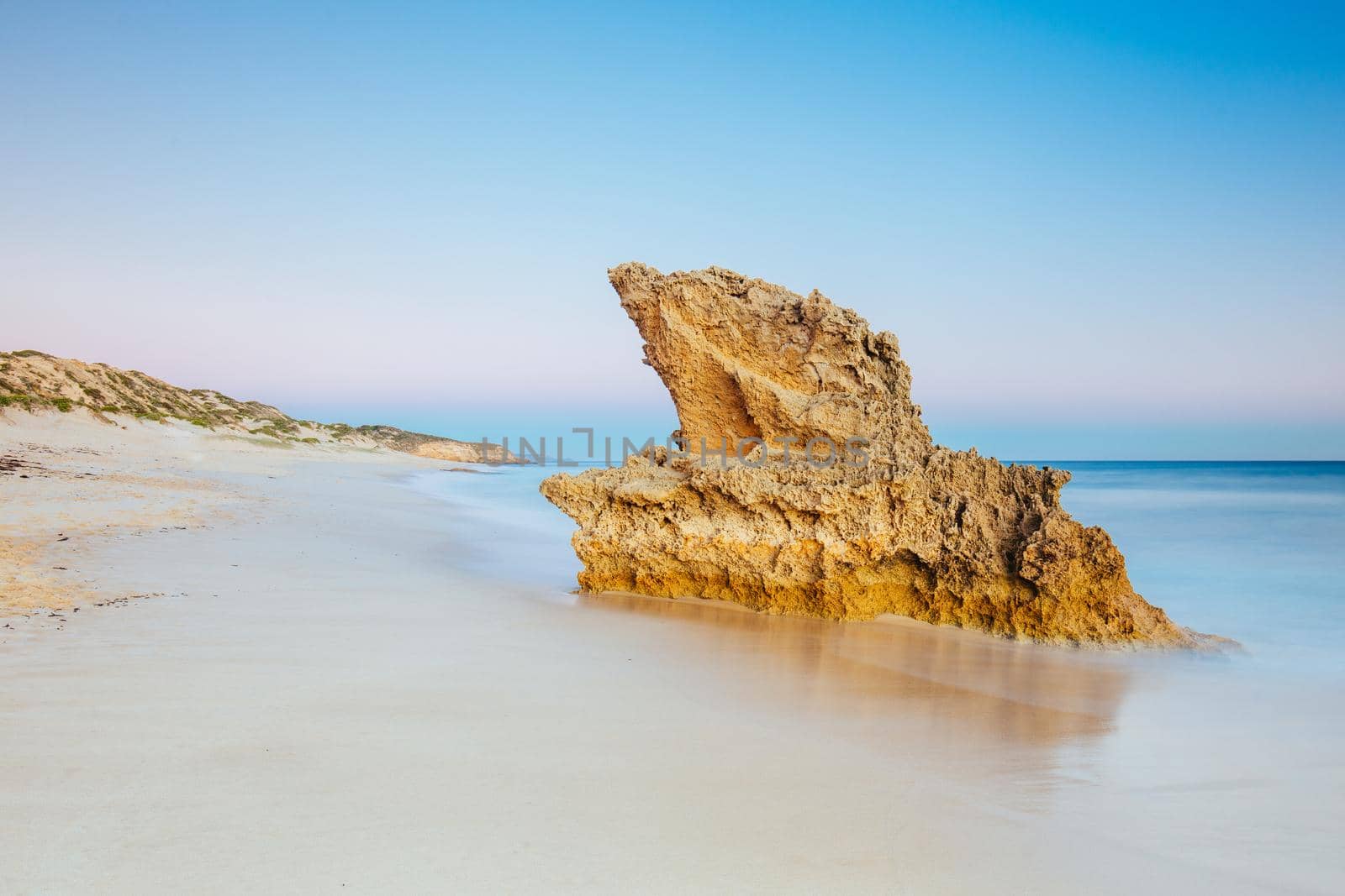 The idyllic Number Sixteen Beach at sunset in Rye, Victoria, Australia