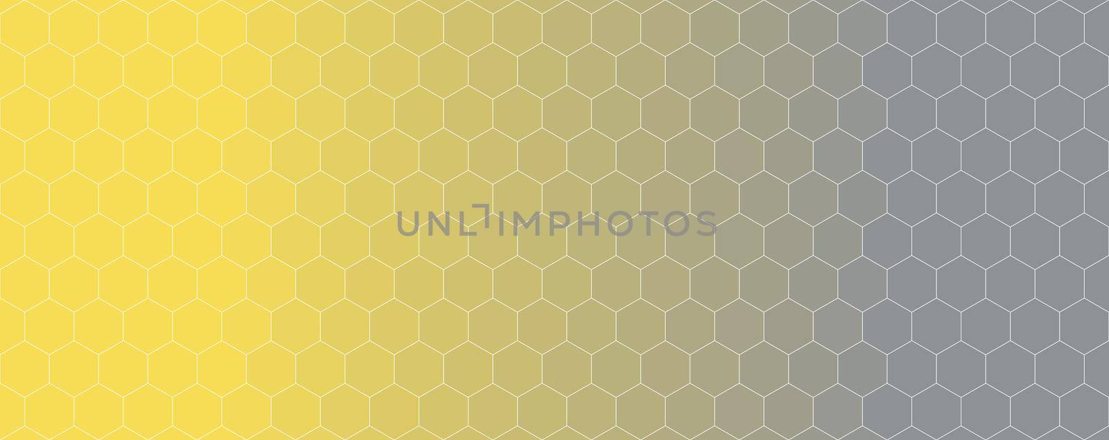 Hexagon pattern with yellow to grey gradient by dutourdumonde