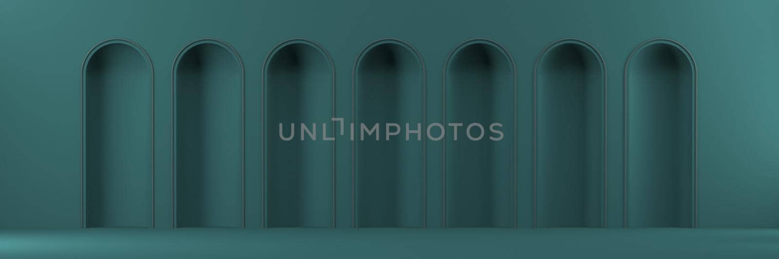Mock up podium for product presentation seven niches 3D by djmilic