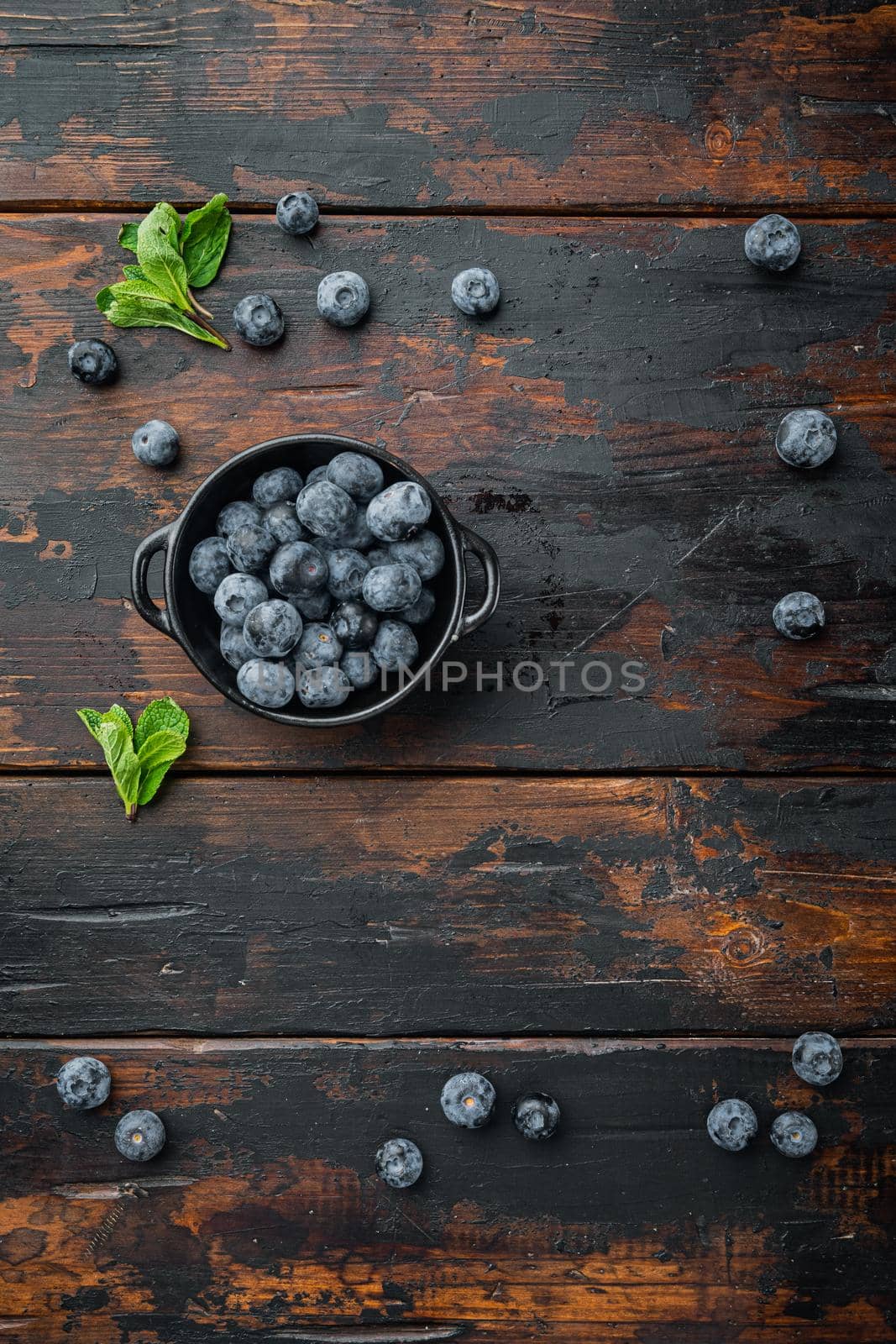 Layout copy space with food ingredient, on old dark wooden table background, top view flat lay with copy space for text
