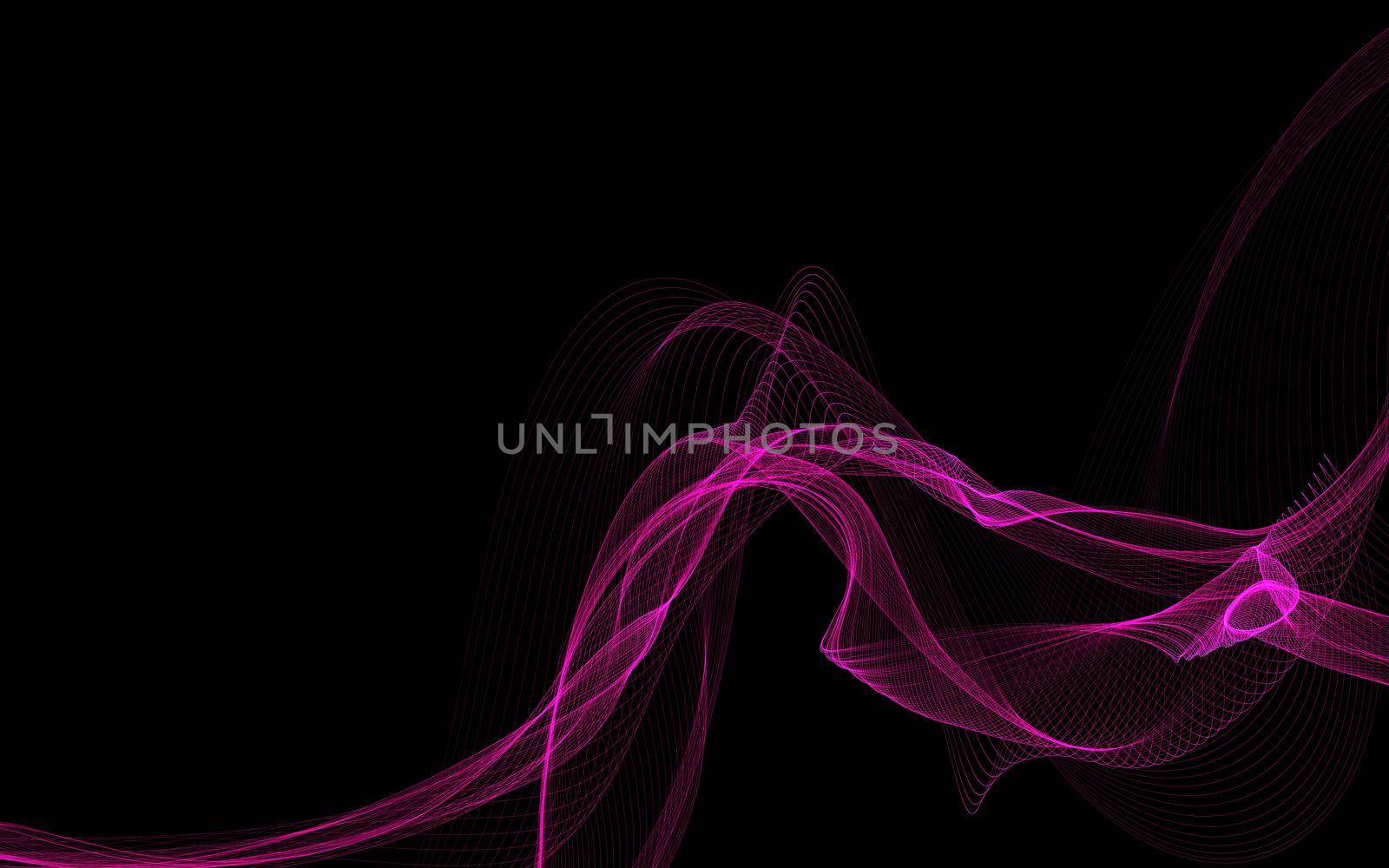 Dark abstract background with a glowing abstract waves by teerawit