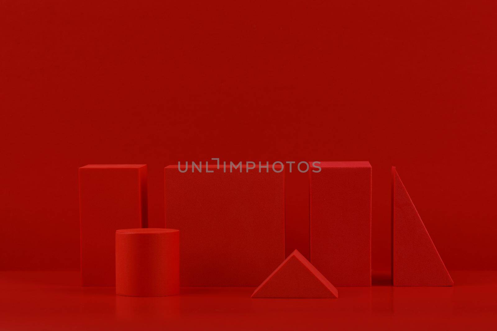 Monochromatic red geometric composition with space for text by Senorina_Irina