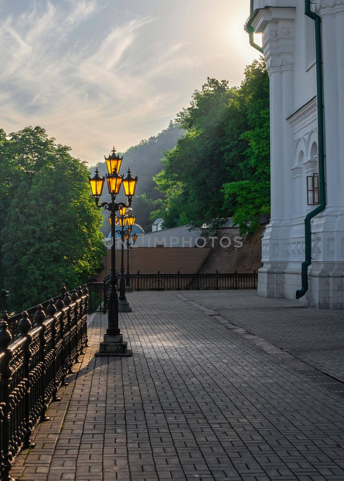 Svyatogorsk, Ukraine 07.16.2020.  Assumption Cathedral on the territory of the Svyatogorsk Lavra  in Ukraine, on a sunny summer morning