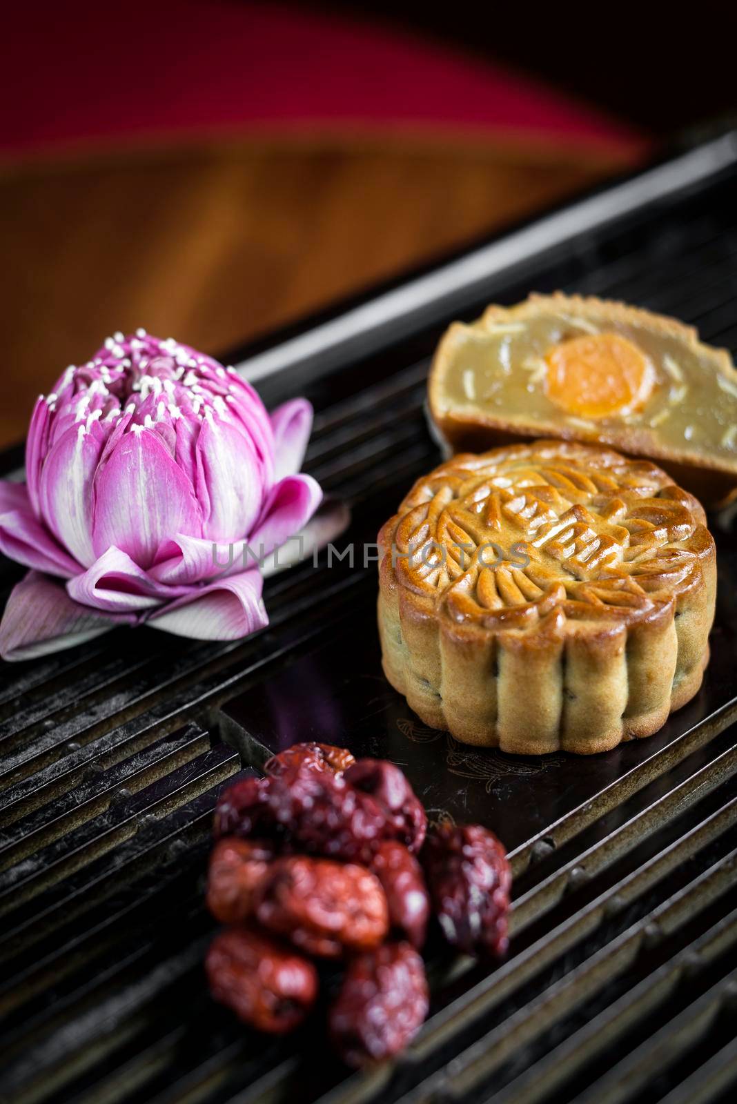traditional chinese mooncakes festive sweet food closeup by jackmalipan