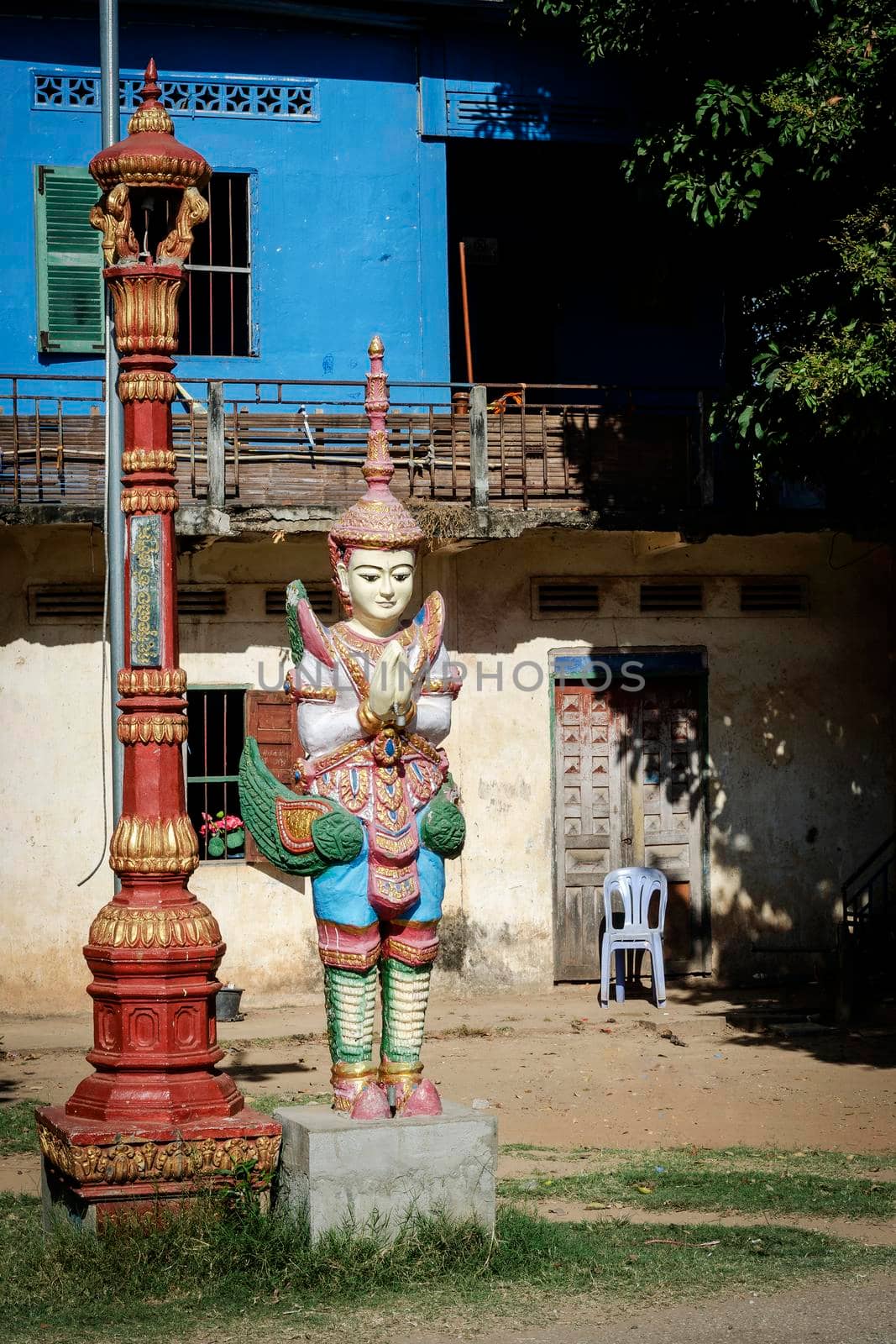 buddhist religious statue at Wat Svay Andet Pagoda in Cambodia by jackmalipan