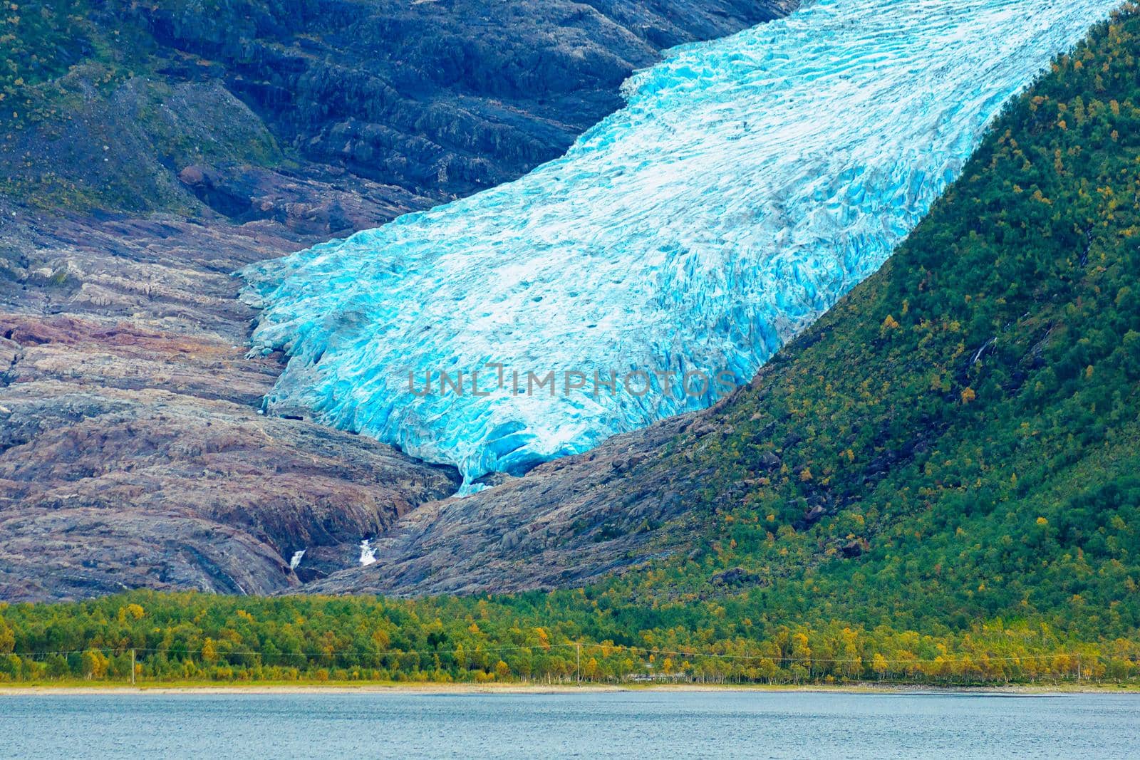 View of the Svartisen Glacier, in Nordland county in northern Norway