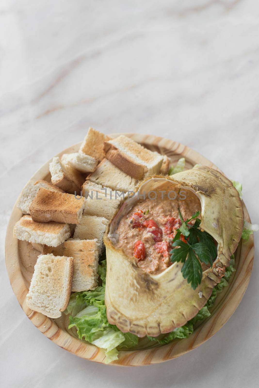 portuguese crab meat mayonnaise mousse seafood traditional tapas in lisbon restaurant