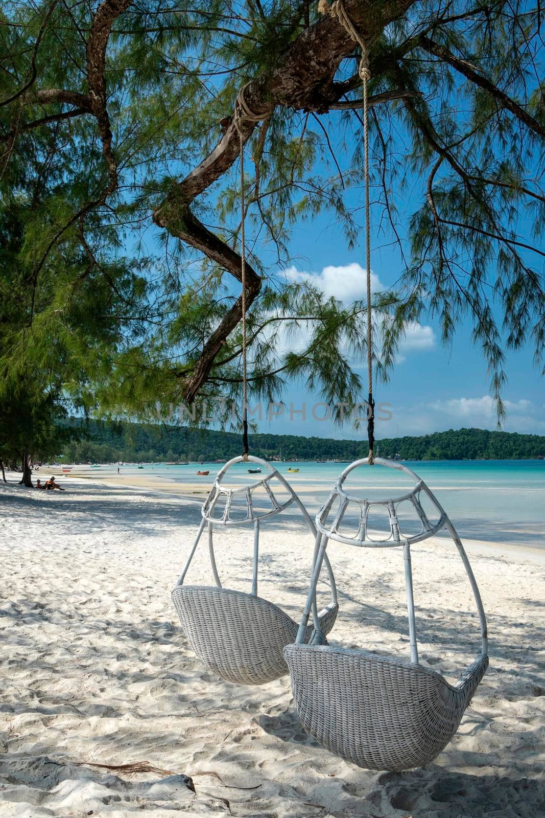 saracen Bay beach in tropical paradise Koh Rong Samloen island near Siahnaoukville in Cambodia