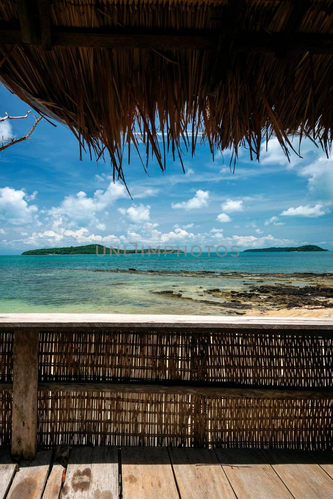 beach view from tropical bungalow in koh ta tiev cambodia by jackmalipan