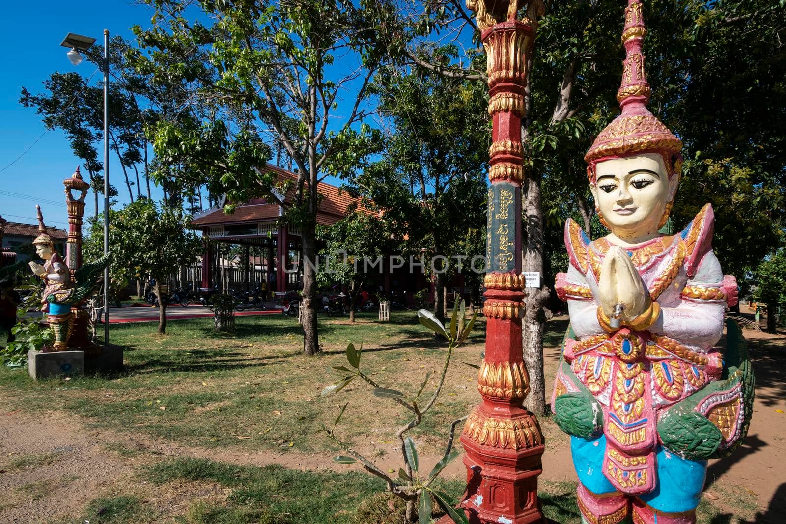 buddhist religious statue at Wat Svay Andet Pagoda in Cambodia by jackmalipan