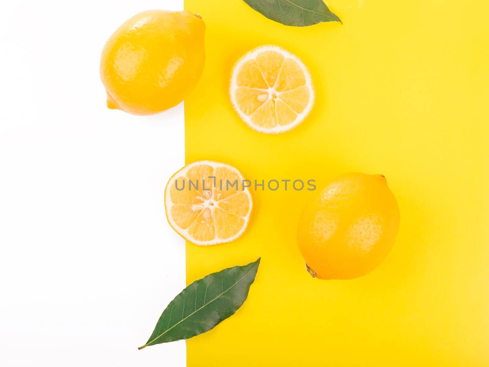 Creative layout made of lemon. Flat lay. Food concept.