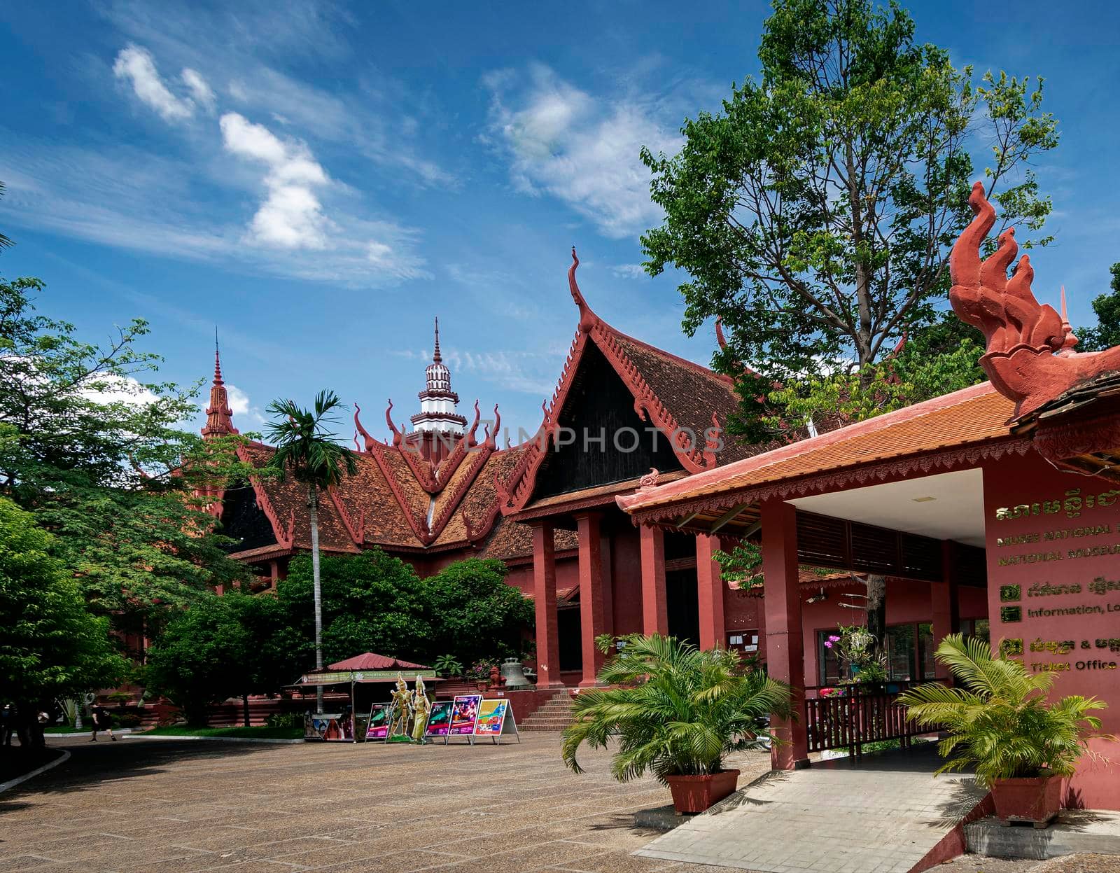 national museum landmark khmer style building exterior in phnom penh city cambodia