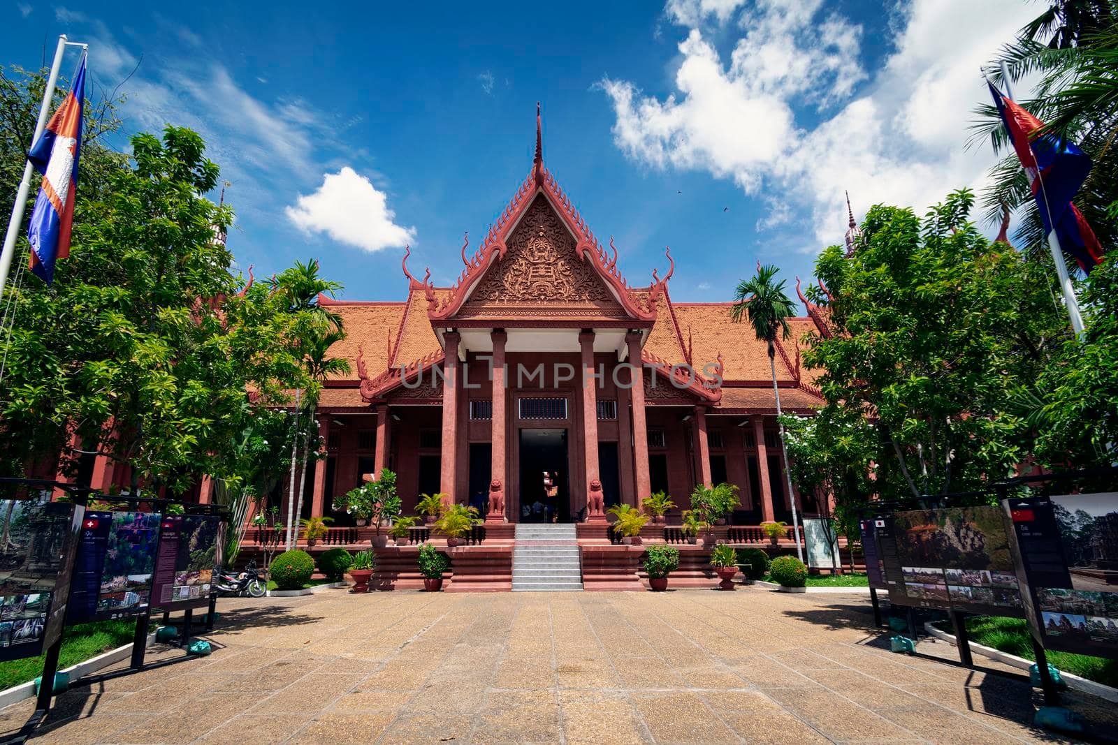 national museum landmark khmer style building exterior in phnom penh city cambodia
