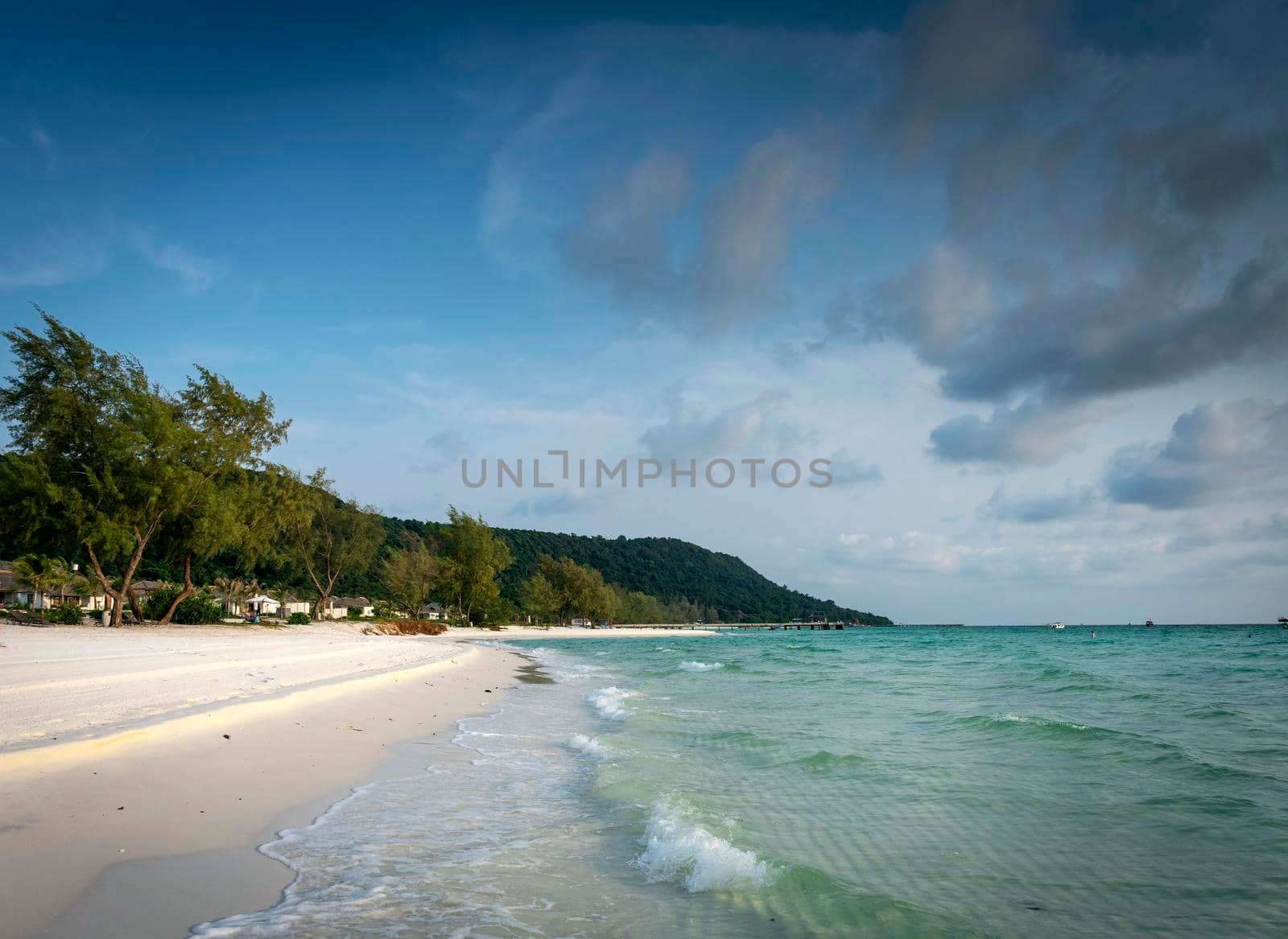 long beach resort area view in tropical paradise koh rong island cambodia