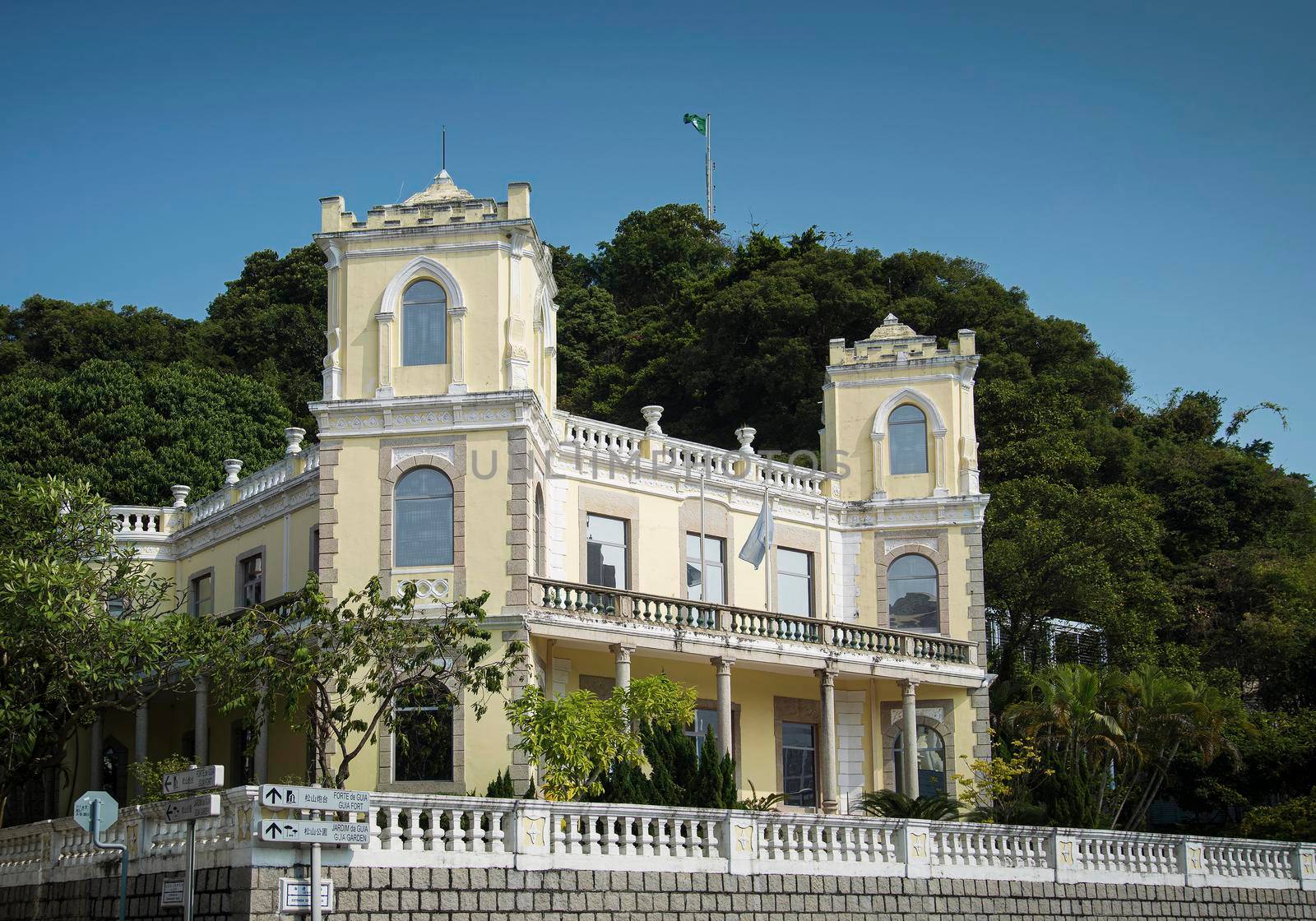 old portuguese heritage colonial architecture mansion in macau  china