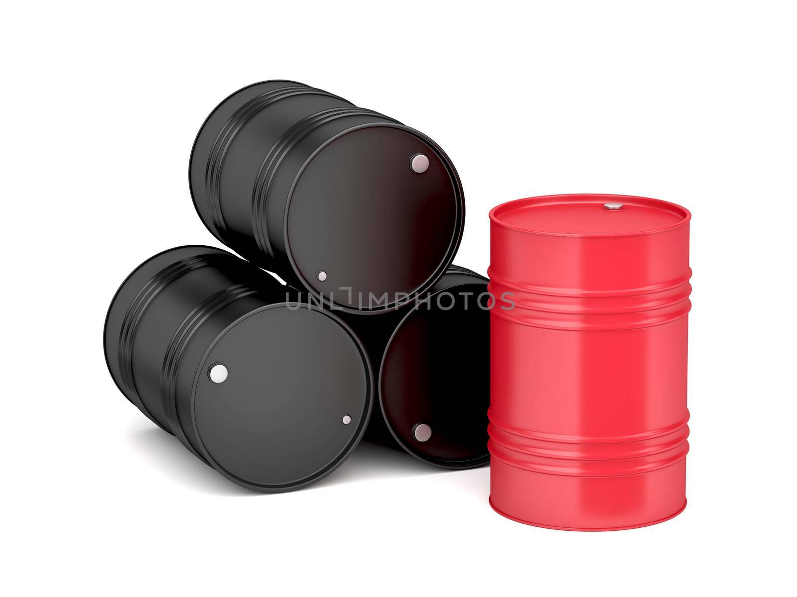 Oil drums on white background