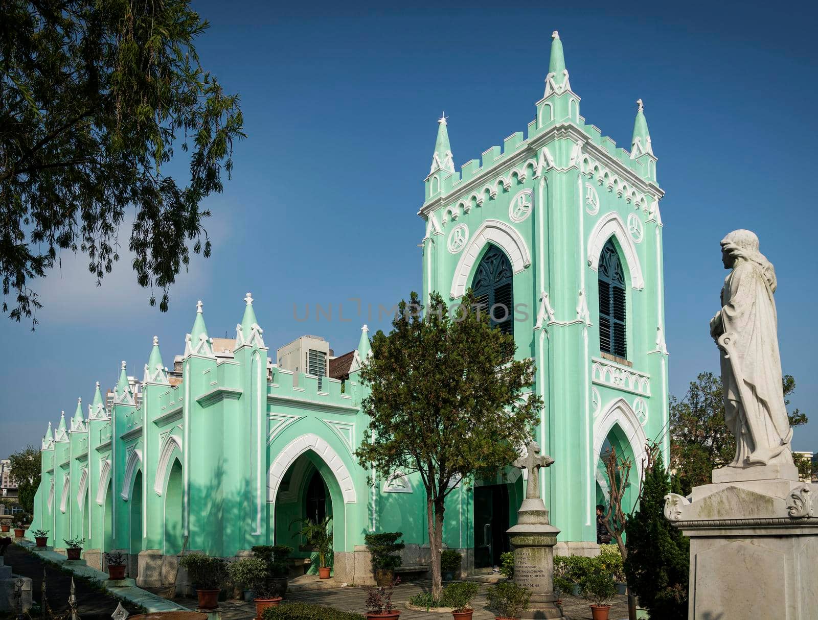 Saint Michael landmark portuguese colonial style church in macau city china
