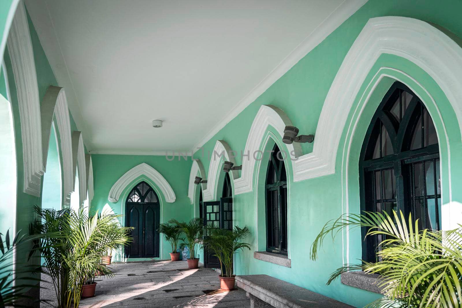 Saint Michael landmark portuguese colonial style church in macau city china