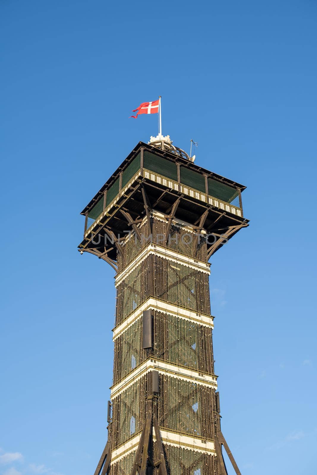 Copenhagen, Denmark - January 03, 2021: The observational tower in Copenhagen Zoo. Copenhagen Zoo is was founded in 1859 and is one of the oldest zoos in Europe.