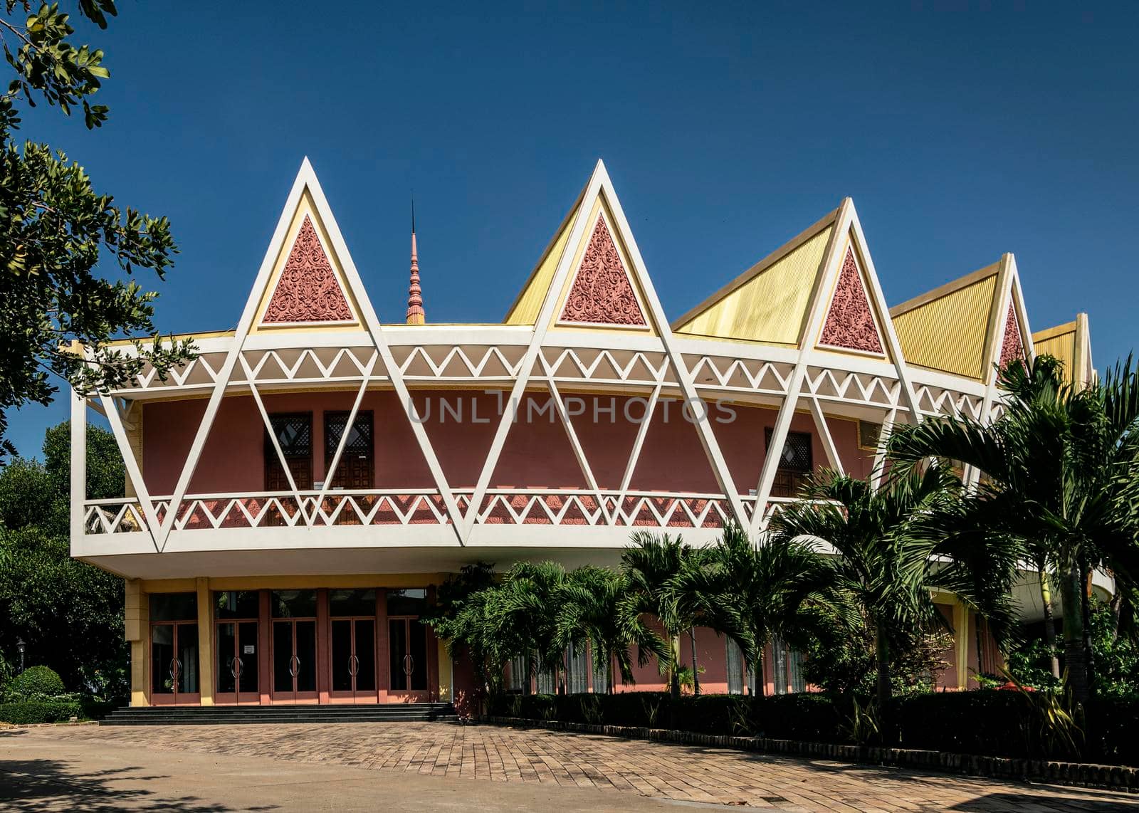 Chaktomuk Conference Hall architecture landmark building in phnom penh city cambodia
