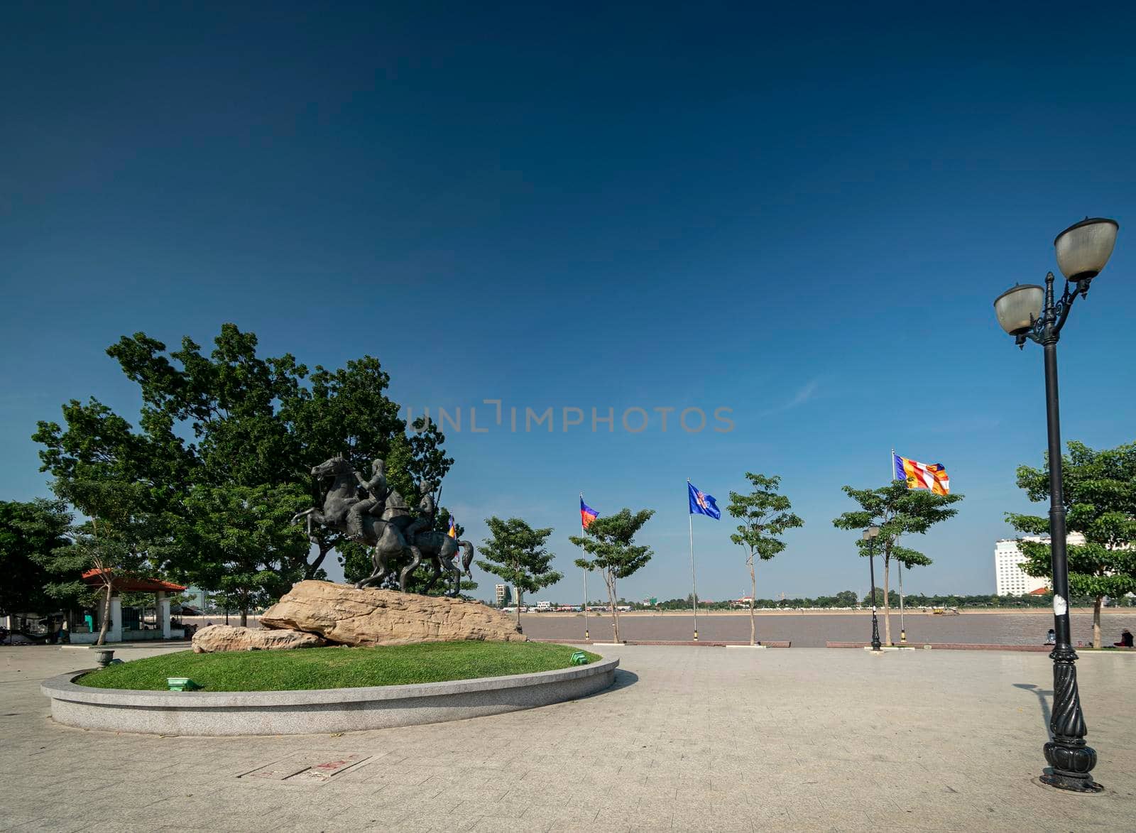 sisowath quay public riverside park in downtown phnom penh cambodia by jackmalipan