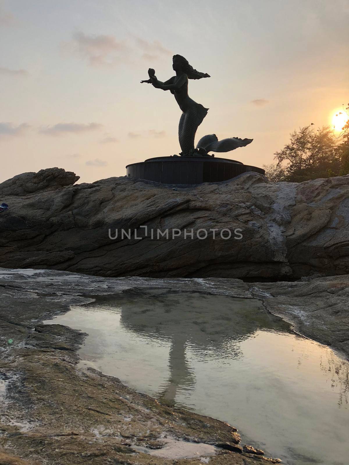 Mermaid statue on Koh Samet island in Thailand