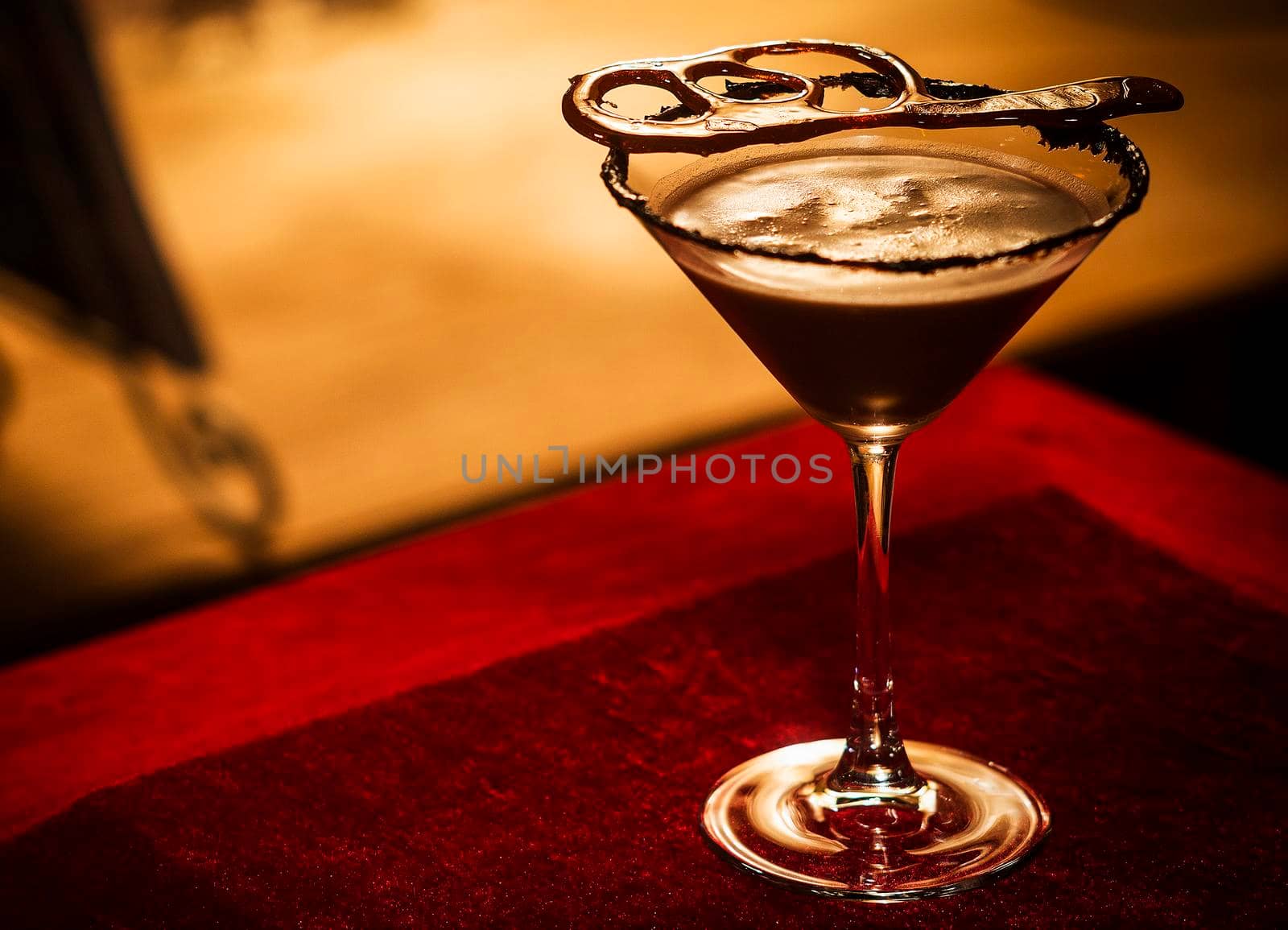 chocolate caramel cream martini mixed cocktail glass by jackmalipan