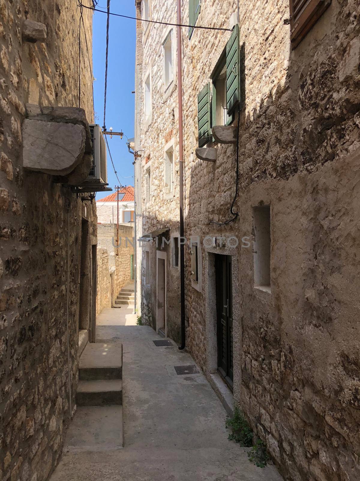 Alley in the old town of Sibenik, Croatia