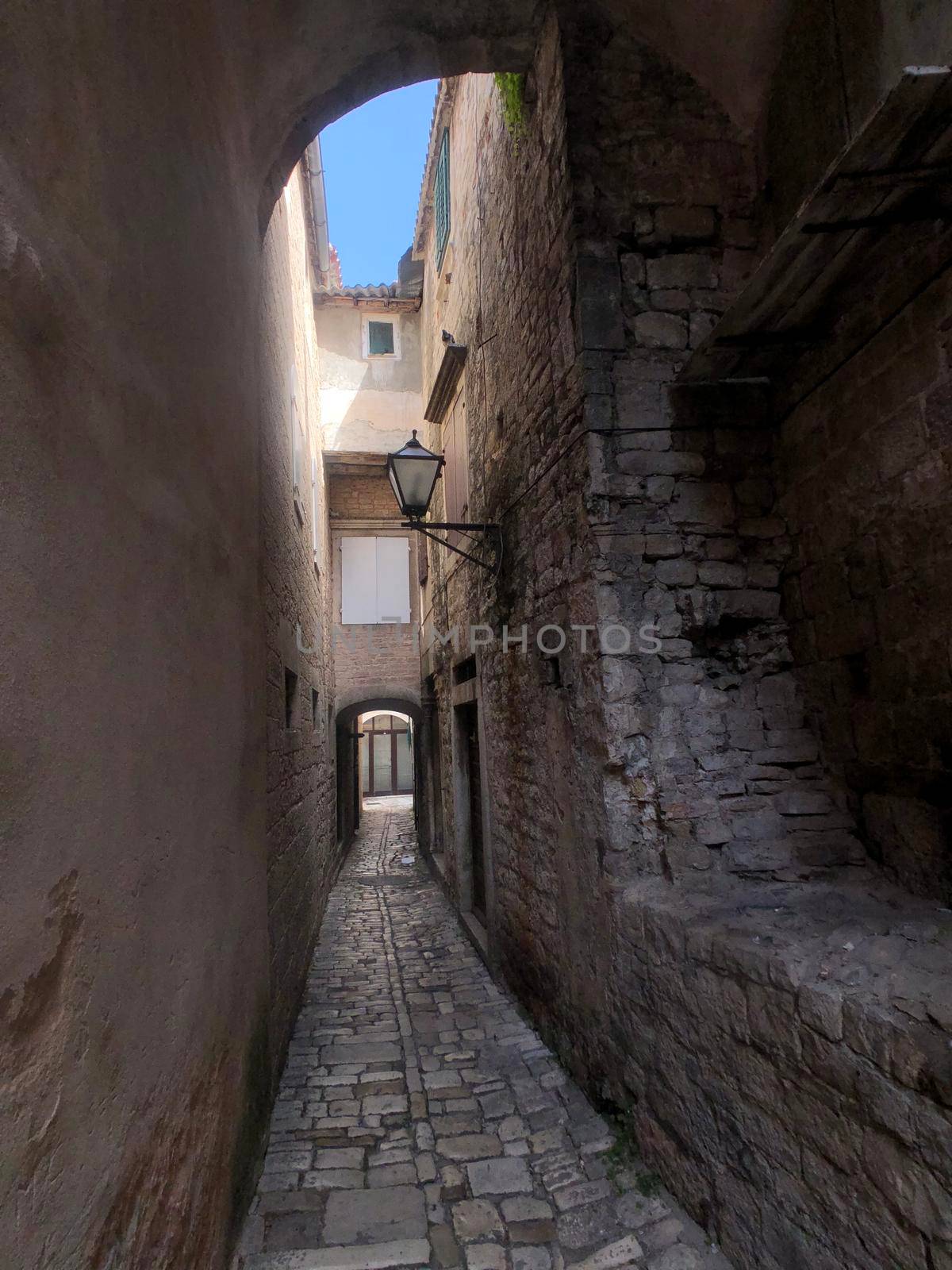 Alley in the old town of Trogir Croatia