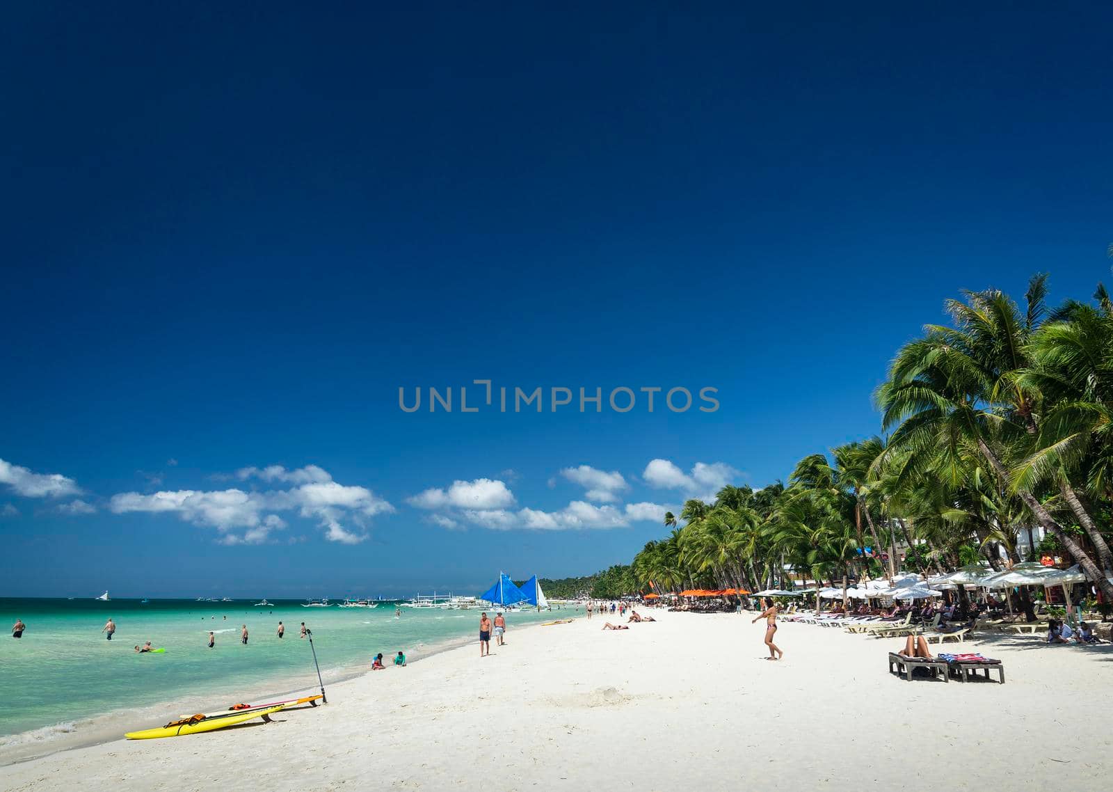 station 2 beach main area of boracay tropical paradise island philippines