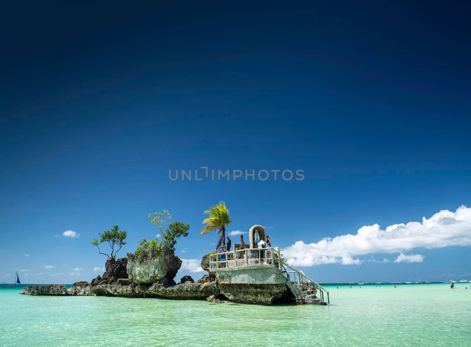 station 2 beach main area of boracay tropical paradise island philippines