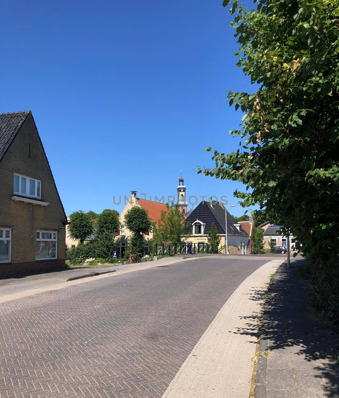 Street in the town Arum, Friesland The Netherlands