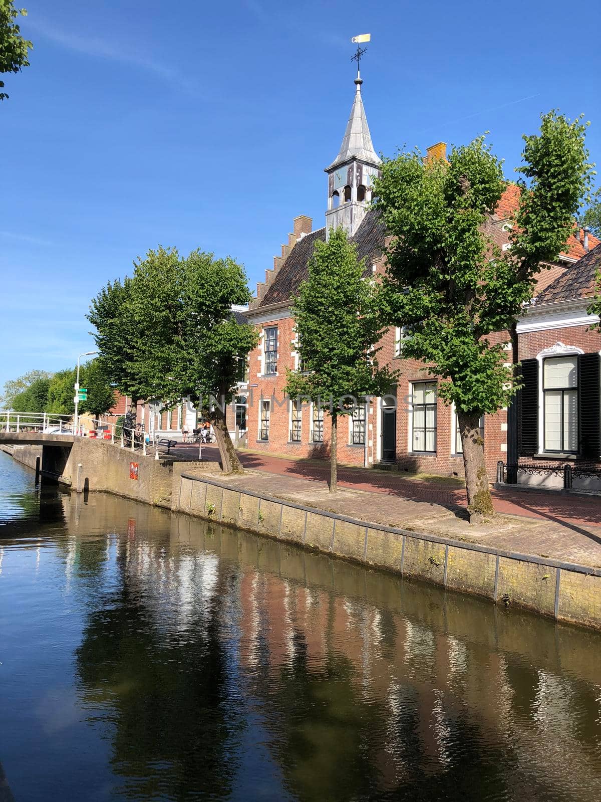 Architecture next to the canal in balk, Friesland The Netherlands