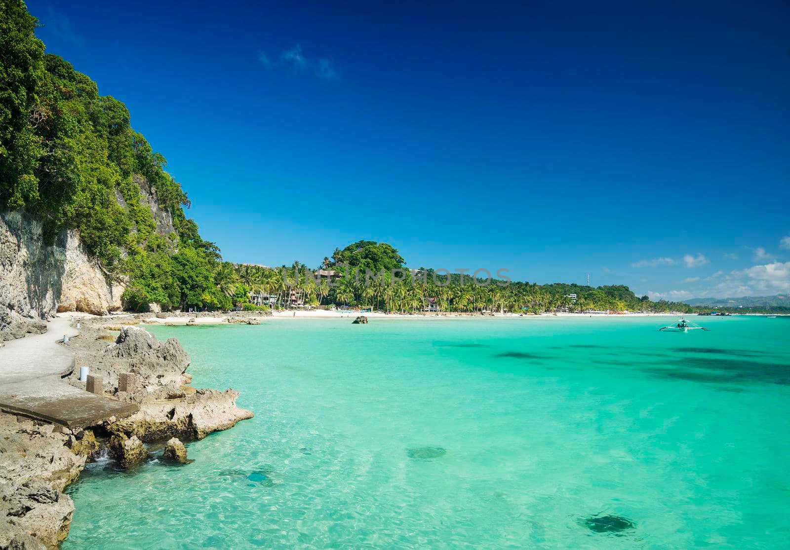 boracay island philippines tropical diniwid beach view towards mainland