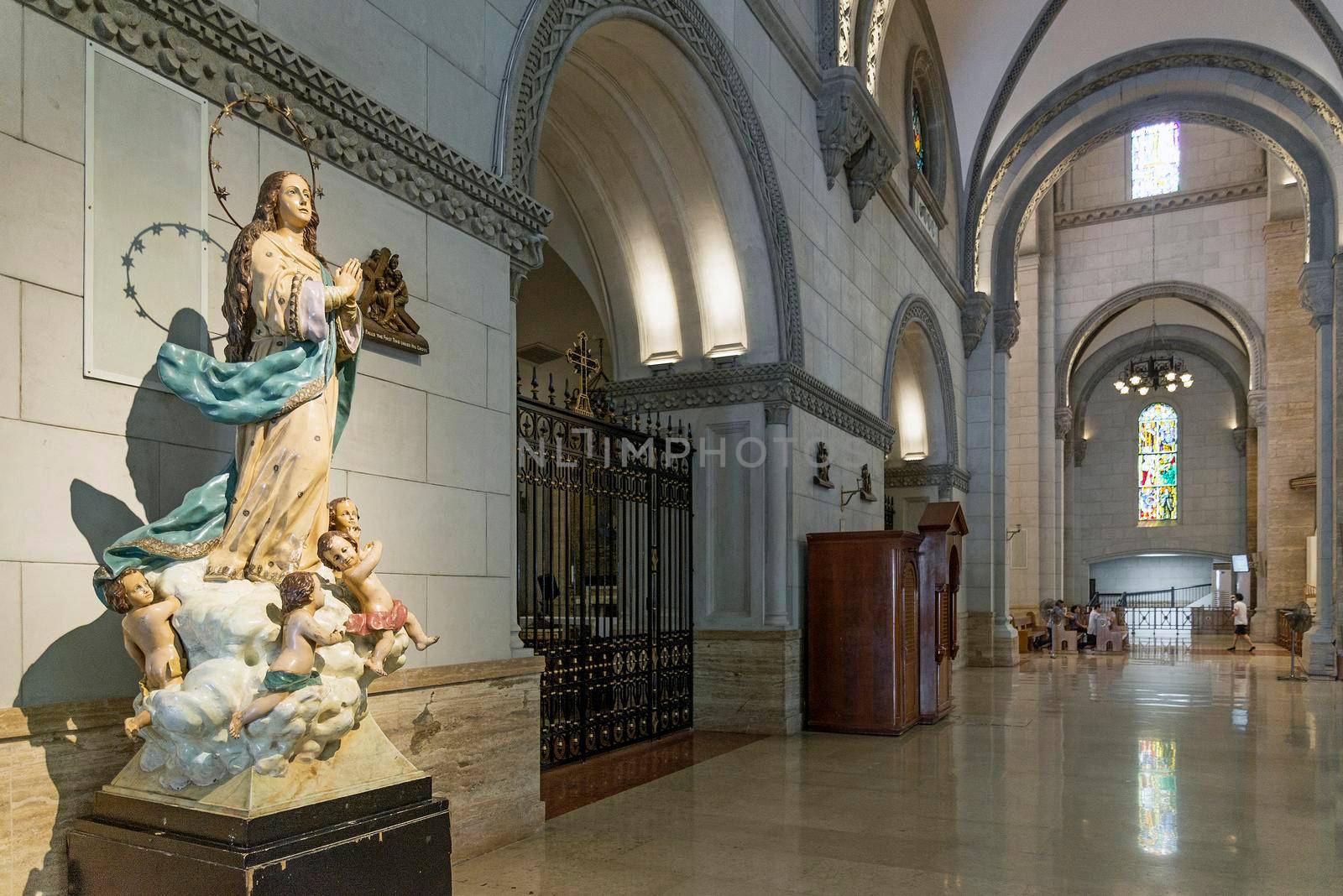 manila cathedral interior and statue in philippines by jackmalipan