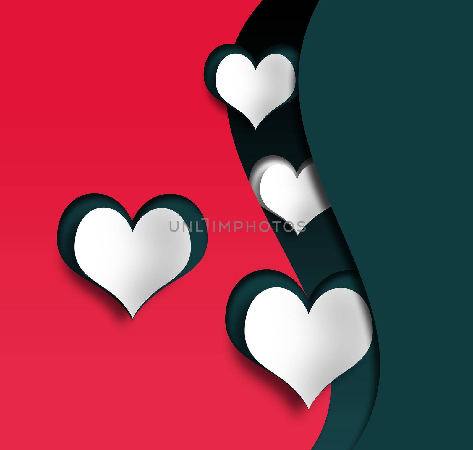 Modern love cad with hearts by NelliPolk