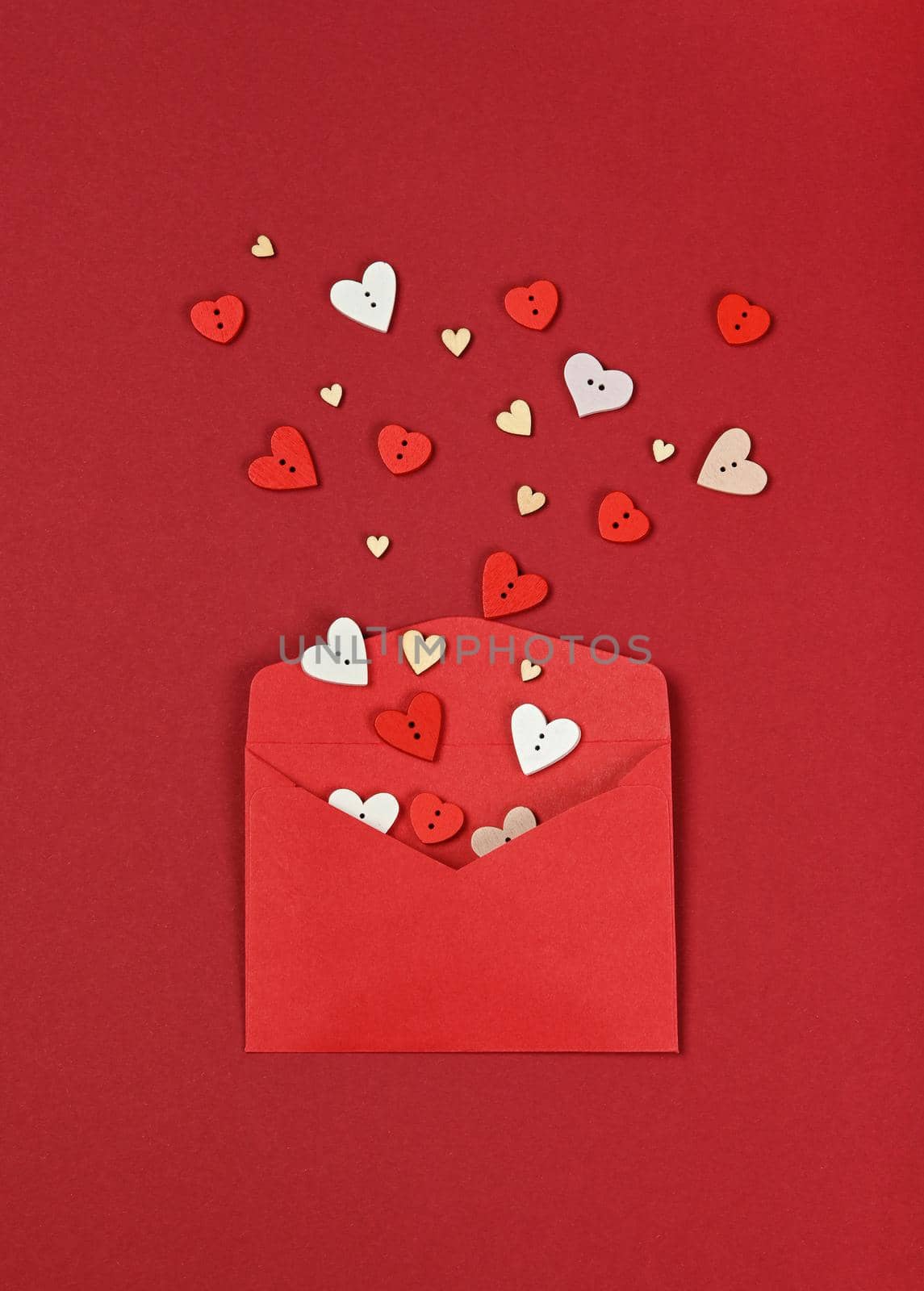White hearts out of red paper envelope by BreakingTheWalls