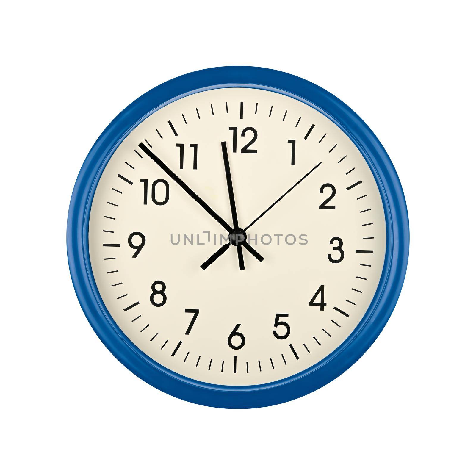 Blue wall clock face isolated on white by BreakingTheWalls