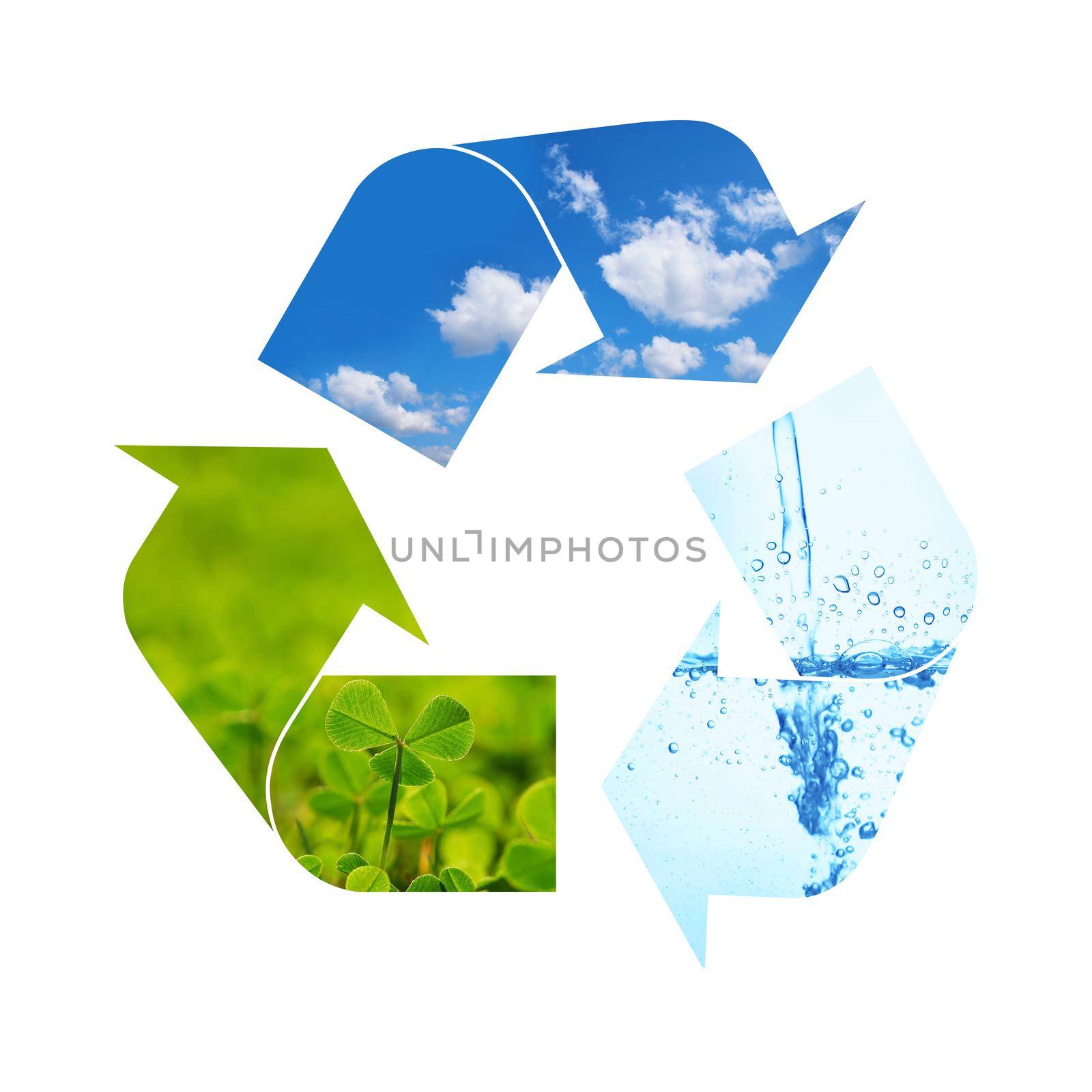 Illustration recycling symbol of nature elements by BreakingTheWalls