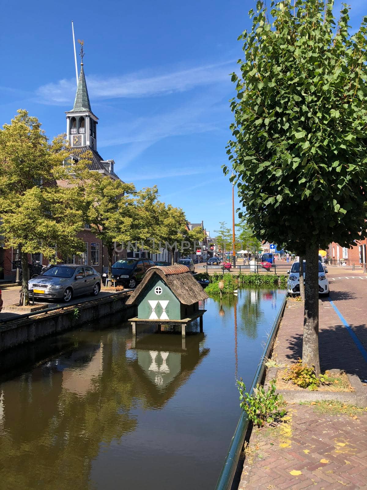 Canal old town of Makkum, Friesland, The Netherlands